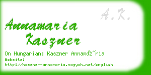 annamaria kaszner business card